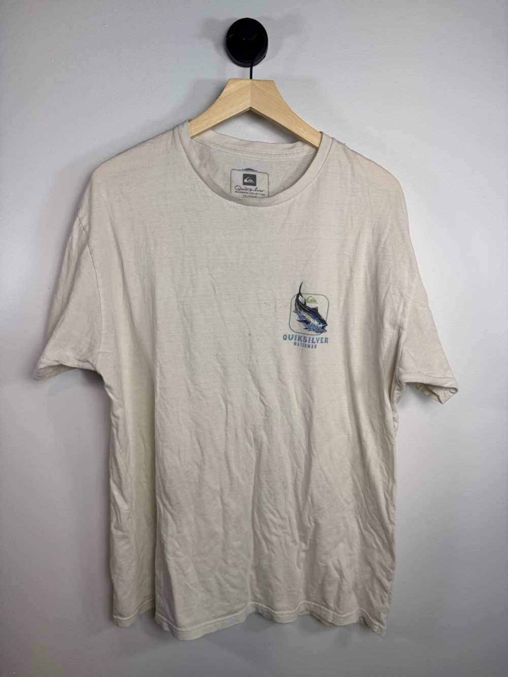 Quiksilver Waterman Distressed Graphic Tee - Size Large